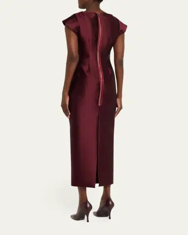 Christopher John Rogers Peel Cap-Sleeve Sheath Midi Dress | Thumbnail 3 Christopher John Rogers Peel Cap-Sleeve Sheath Midi Dress | Thumbnail 3