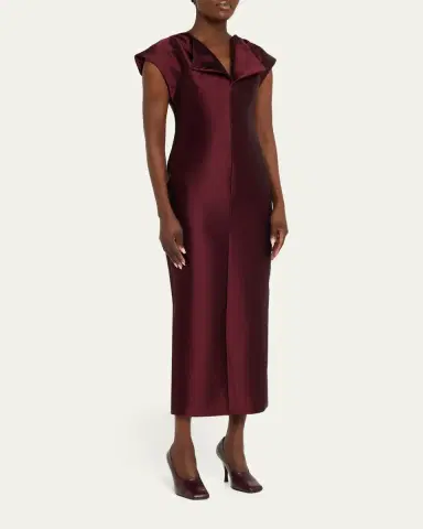 Christopher John Rogers Peel Cap-Sleeve Sheath Midi Dress | Thumbnail 4 Christopher John Rogers Peel Cap-Sleeve Sheath Midi Dress | Thumbnail 4