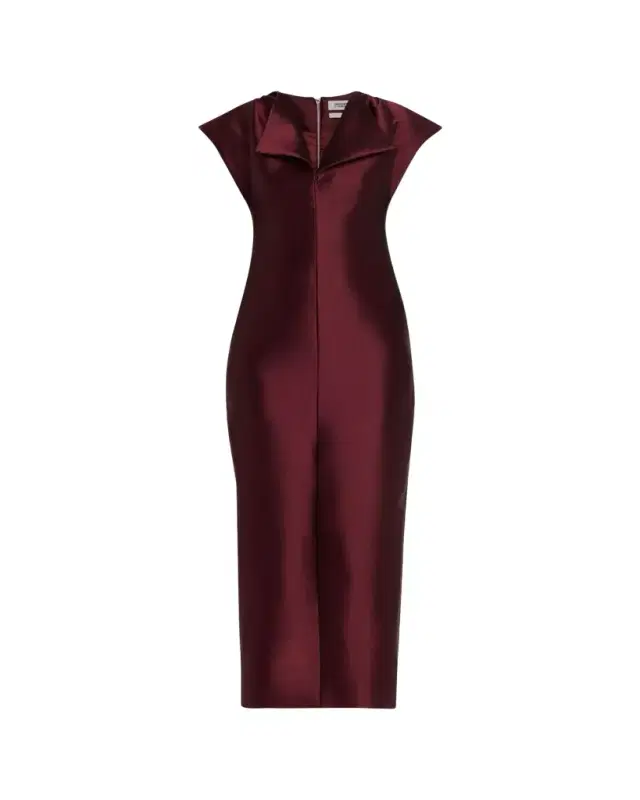 Peel Cap-Sleeve Sheath Midi Dress