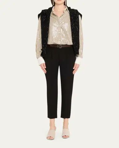 Brunello Cucinelli Crepe Cady Slim-Leg Ankle Pull-On Pants | Thumbnail 2 Brunello Cucinelli Crepe Cady Slim-Leg Ankle Pull-On Pants | Thumbnail 2