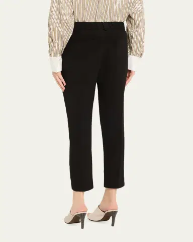 Brunello Cucinelli Crepe Cady Slim-Leg Ankle Pull-On Pants | Thumbnail 3 Brunello Cucinelli Crepe Cady Slim-Leg Ankle Pull-On Pants | Thumbnail 3
