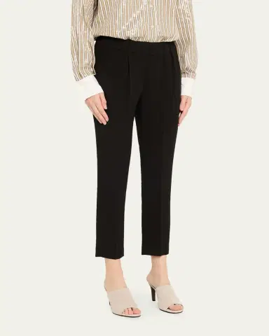 Brunello Cucinelli Crepe Cady Slim-Leg Ankle Pull-On Pants | Thumbnail 4 Brunello Cucinelli Crepe Cady Slim-Leg Ankle Pull-On Pants | Thumbnail 4
