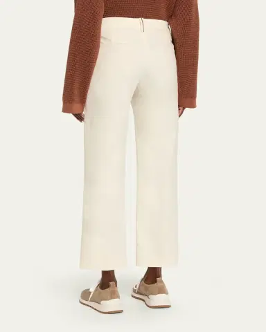 Brunello Cucinelli Stretch Cotton Gabardine Kickflare Ankle Cigarette Pants | Thumbnail 3 Brunello Cucinelli Stretch Cotton Gabardine Kickflare Ankle Cigarette Pants | Thumbnail 3