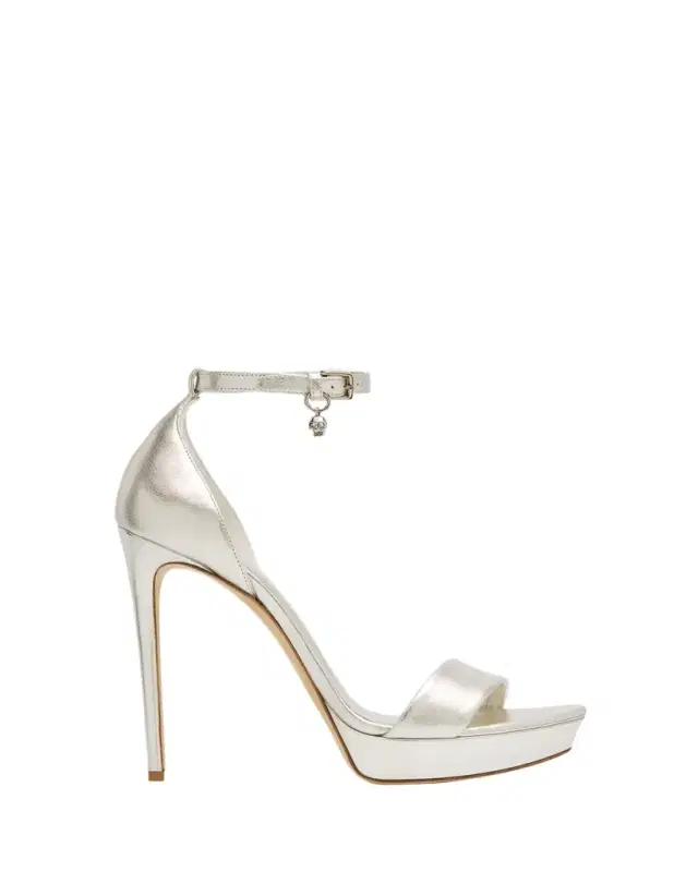 125mm Metallic Leather Platform Sandals