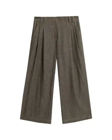 Brunello Cucinelli Denim-Effect Linen Wide-Leg Jeans | Thumbnail 1