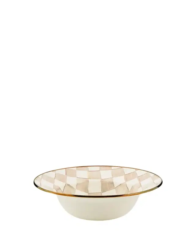 MacKenzie-Childs Mocha Check Serving Bowl