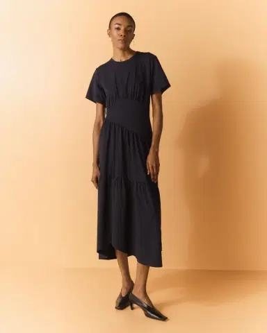 Frame Short-Sleeve Gathered Maxi Dress | Thumbnail 4 Frame Short-Sleeve Gathered Maxi Dress | Thumbnail 4