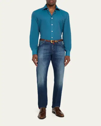 Kiton Men's Cotton Sport Shirt | Thumbnail 7 Kiton Men's Cotton Sport Shirt | Thumbnail 7