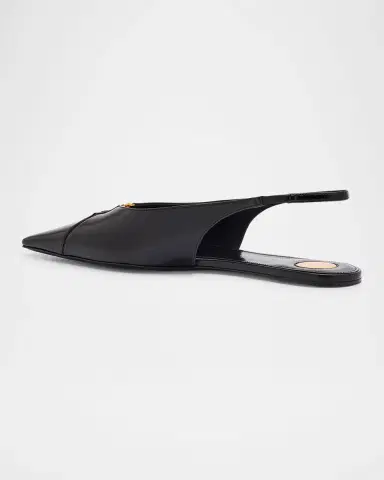 Saint Laurent Babylone Leather YSL Slingback Ballerina Flats | Thumbnail 3