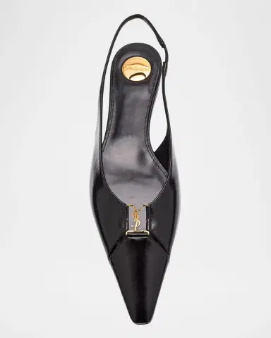 Saint Laurent Babylone Leather YSL Slingback Ballerina Flats | Thumbnail 5