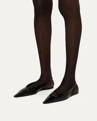 Saint Laurent Babylone Leather YSL Slingback Ballerina Flats | Thumbnail 7
