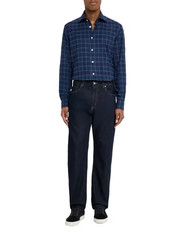 Men's Plaid Button-Front Shirt