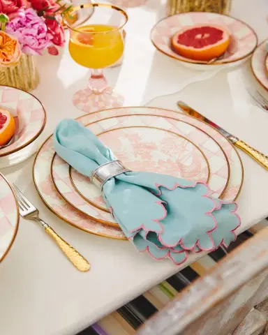 MacKenzie-Childs Rosy Check Enamel Dinner Plate | Thumbnail 4 MacKenzie-Childs Rosy Check Enamel Dinner Plate | Thumbnail 4