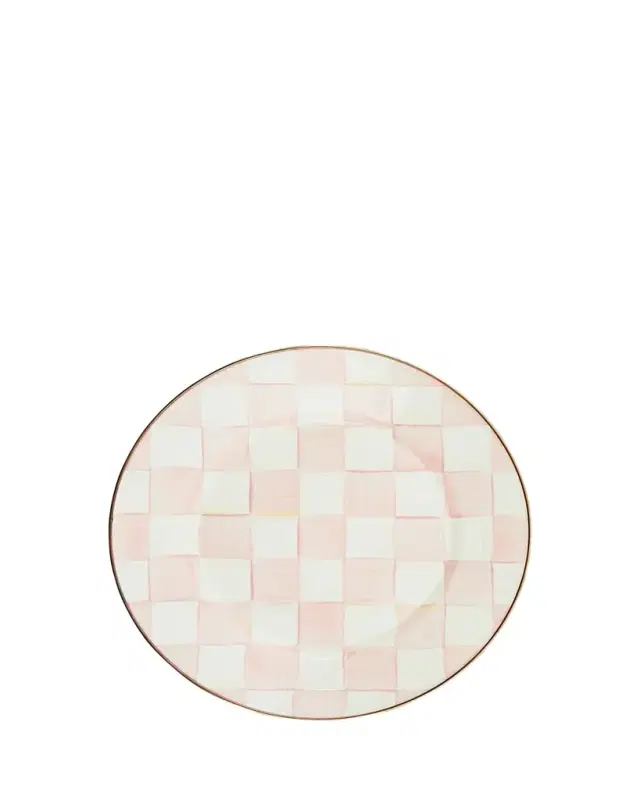MacKenzie-Childs Rosy Check Enamel Dinner Plate