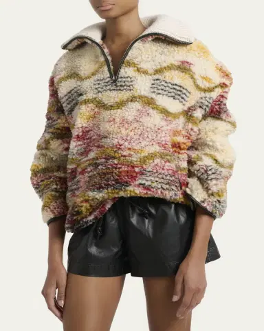 Etoile Isabel Marant Marner Cloud-Print Oversized Fleece Jacket | Thumbnail 4