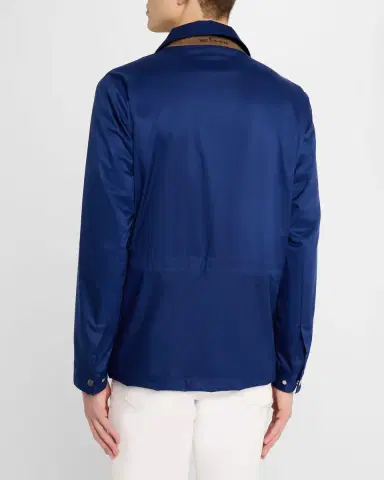 Kiton Men's Covered-Zip Shirt Jacket | Thumbnail 2 Kiton Men's Covered-Zip Shirt Jacket | Thumbnail 2