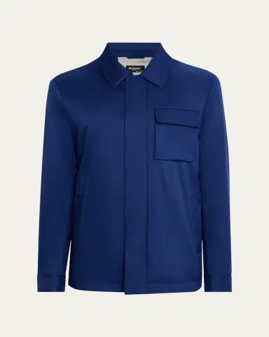 Kiton Men's Covered-Zip Shirt Jacket | Thumbnail 5 Kiton Men's Covered-Zip Shirt Jacket | Thumbnail 5