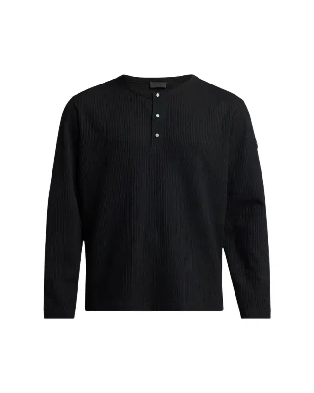 Moncler Men's Waffle Knit Long-Sleeve Henley T-Shirt