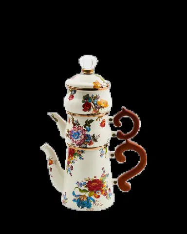 MacKenzie-Childs White Flower Market Stackable Coffee Set | Thumbnail 2
