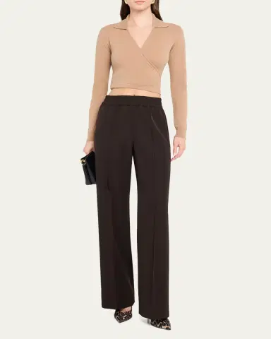 Dolce & Gabbana Straight-Leg Gabardine Pull-On Pants | Thumbnail 7