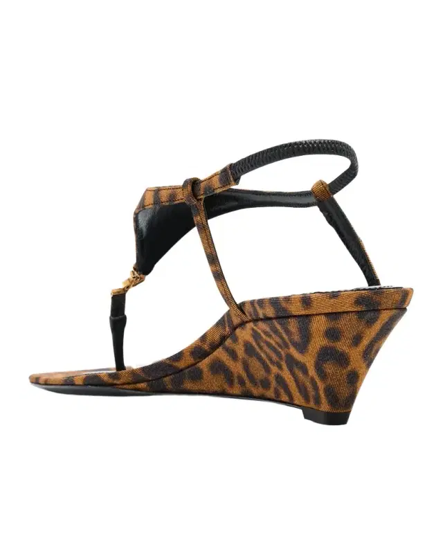 Cassandra Leopard YSL Wedge Sandals