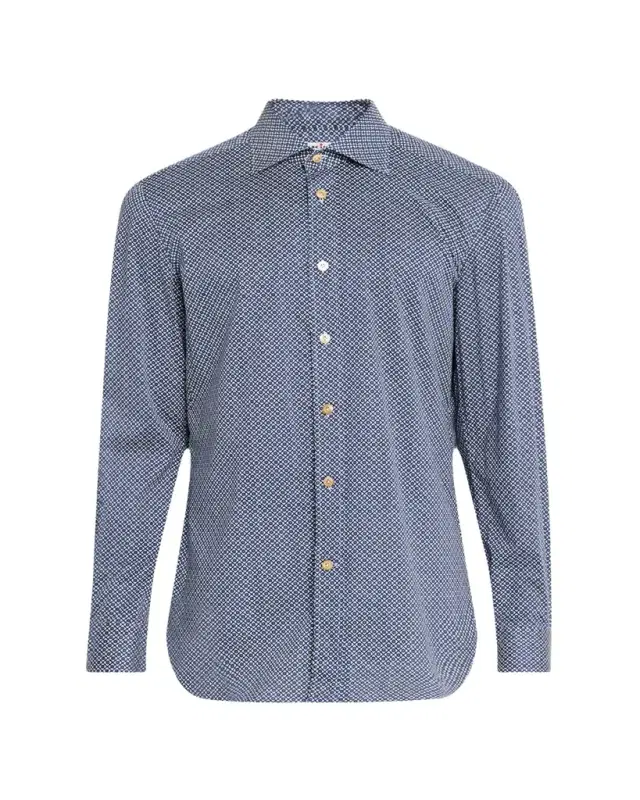 Men's Cotton Geometric Floral Sport Shirt