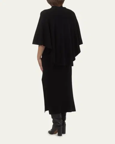 Gorski Select Wool Capelet With Lamb Shearling Poms | Thumbnail 3 Gorski Select Wool Capelet With Lamb Shearling Poms | Thumbnail 3