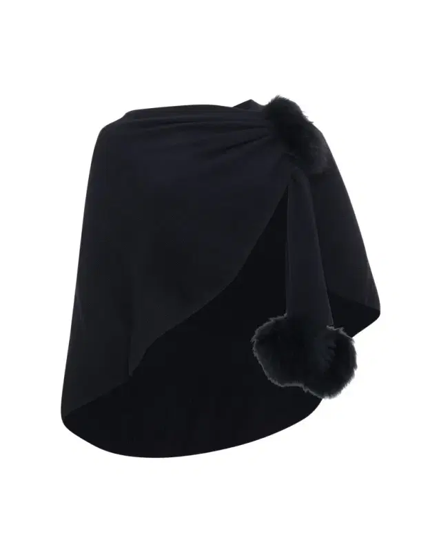 Gorski Select Wool Capelet With Lamb Shearling Poms
