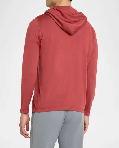 Kiton Men's Cashmere and Silk Half-Placket Hoodie | Thumbnail 2 Kiton Men's Cashmere and Silk Half-Placket Hoodie | Thumbnail 2
