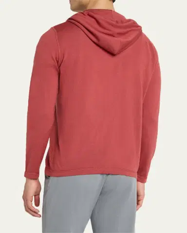 Kiton Men's Cashmere and Silk Half-Placket Hoodie | Thumbnail 7 Kiton Men's Cashmere and Silk Half-Placket Hoodie | Thumbnail 7