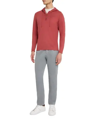 Kiton Men's Cashmere and Silk Half-Placket Hoodie | Thumbnail 1 Kiton Men's Cashmere and Silk Half-Placket Hoodie | Thumbnail 1