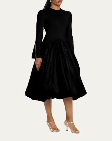 Simkhai Kenlie Mixed Media Bubble Midi Dress | Thumbnail 4 Simkhai Kenlie Mixed Media Bubble Midi Dress | Thumbnail 4