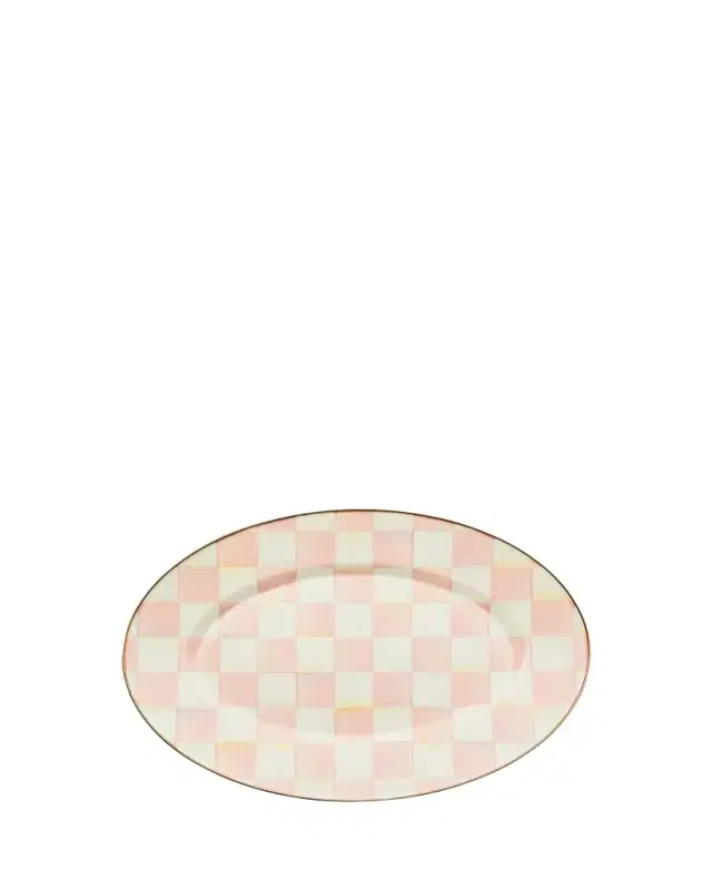MacKenzie-Childs Rosy Check Small Oval Platter