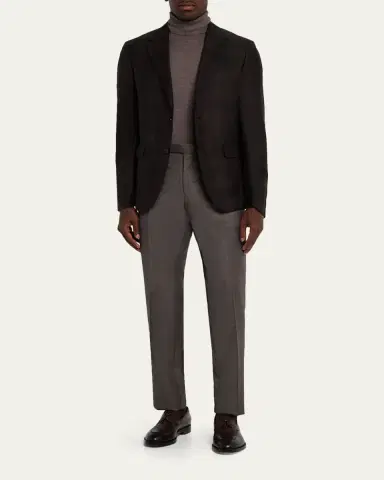 Zegna Men's Cashmere and Silk Tonal Plaid Sport Coat | Thumbnail 2
