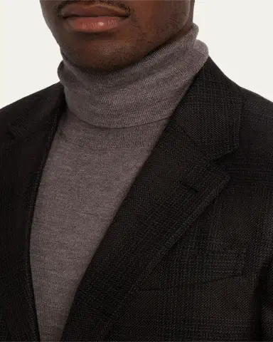 Zegna Men's Cashmere and Silk Tonal Plaid Sport Coat | Thumbnail 5