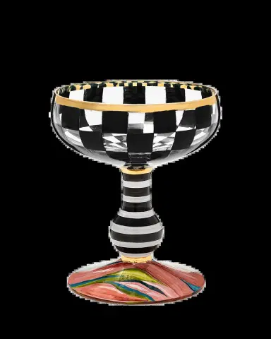 MacKenzie-Childs Carnival Black Coupe Glass | Thumbnail 2