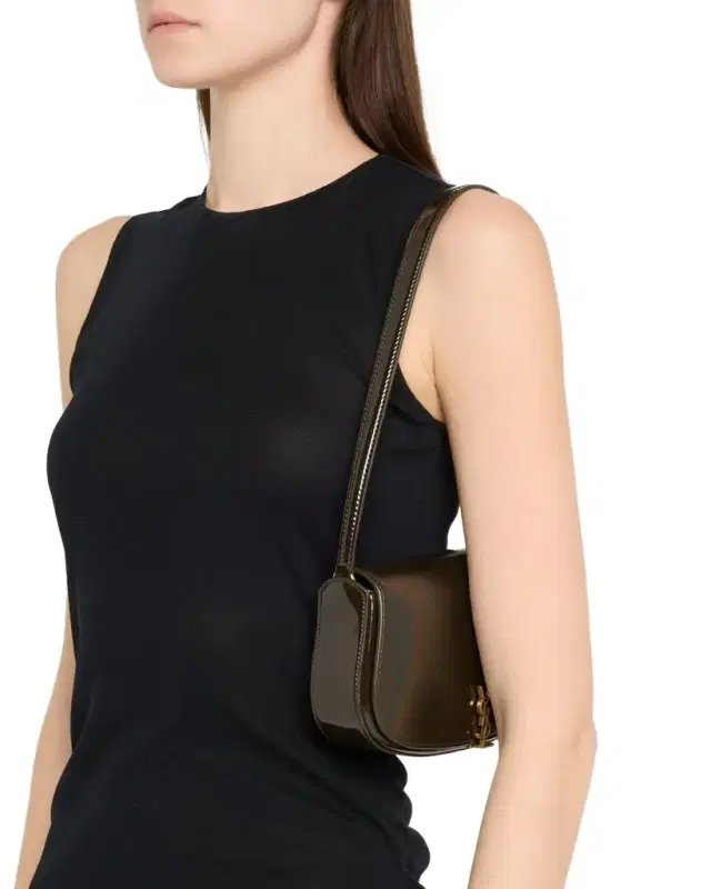 Mini YSL Flap Shoulder Bag in Patent Leather