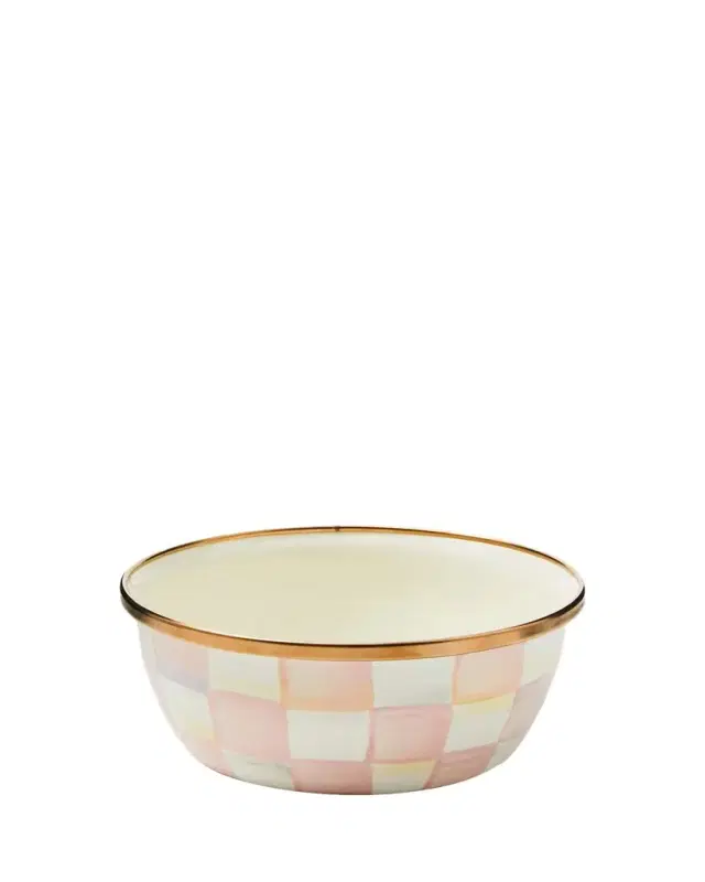 MacKenzie-Childs Rosy Check Enamel Pinch Bowl