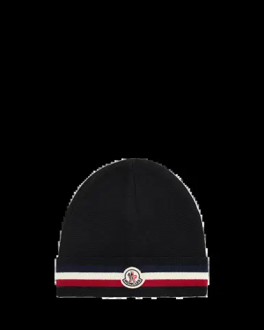 Moncler Men's Wool Tricolor Wool Knit Beanie Hat | Thumbnail 2 Moncler Men's Wool Tricolor Wool Knit Beanie Hat | Thumbnail 2