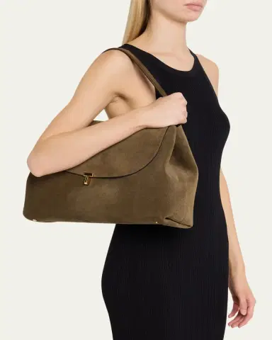 Toteme T-Lock Suede Shoulder Bag | Thumbnail 6