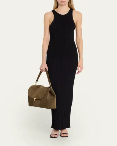 Toteme T-Lock Suede Shoulder Bag | Thumbnail 9