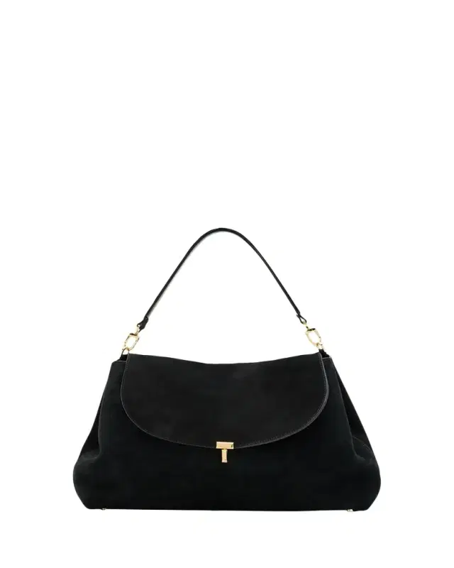 T-Lock Suede Shoulder Bag
