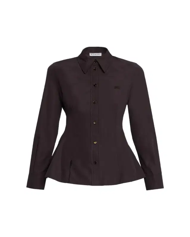 Eliza Long-Sleeve Peplum Button-Down Shirt