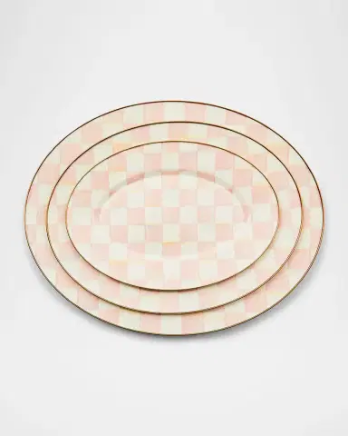 MacKenzie-Childs Rosy Check Medium Oval Platter | Thumbnail 2