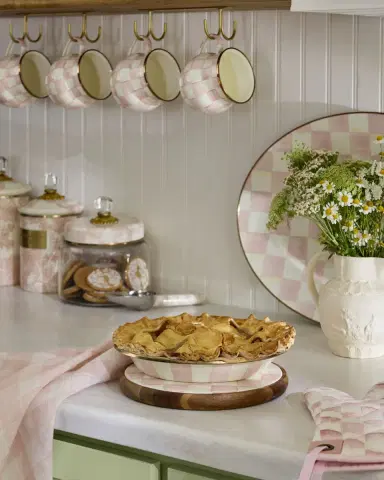 MacKenzie-Childs Rosy Check Medium Oval Platter | Thumbnail 3
