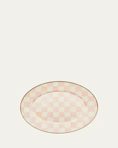 MacKenzie-Childs Rosy Check Medium Oval Platter | Thumbnail 4