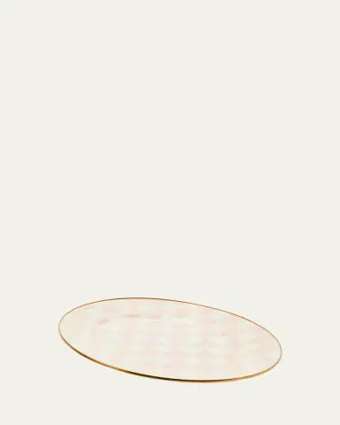 MacKenzie-Childs Rosy Check Medium Oval Platter | Thumbnail 5