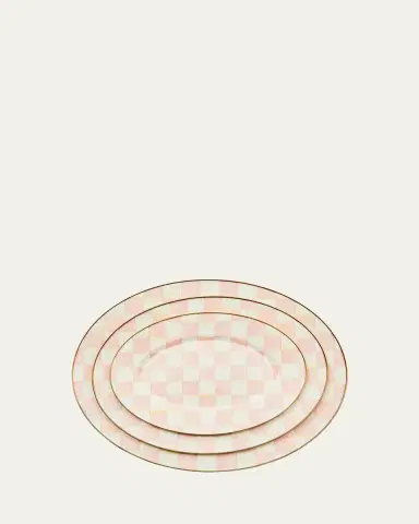 MacKenzie-Childs Rosy Check Medium Oval Platter | Thumbnail 6