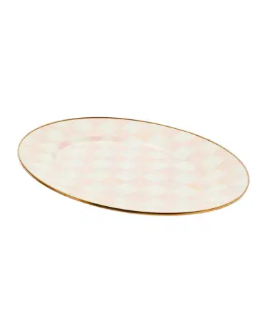 MacKenzie-Childs Rosy Check Medium Oval Platter | Thumbnail 1