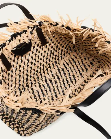 Ulla Johnson Lali Small Fringed Woven Raffia Tote Bag | Thumbnail 4
